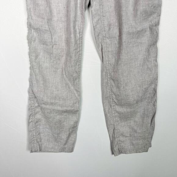 Theory Womens 0 Northsound Caliver High Waisted Linen Blend Pants Gray Cropped - Picture 4 of 12